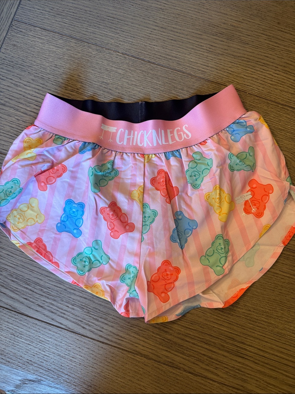 Chicknlegs Pink Gummy Bear Print Girls' Shorts